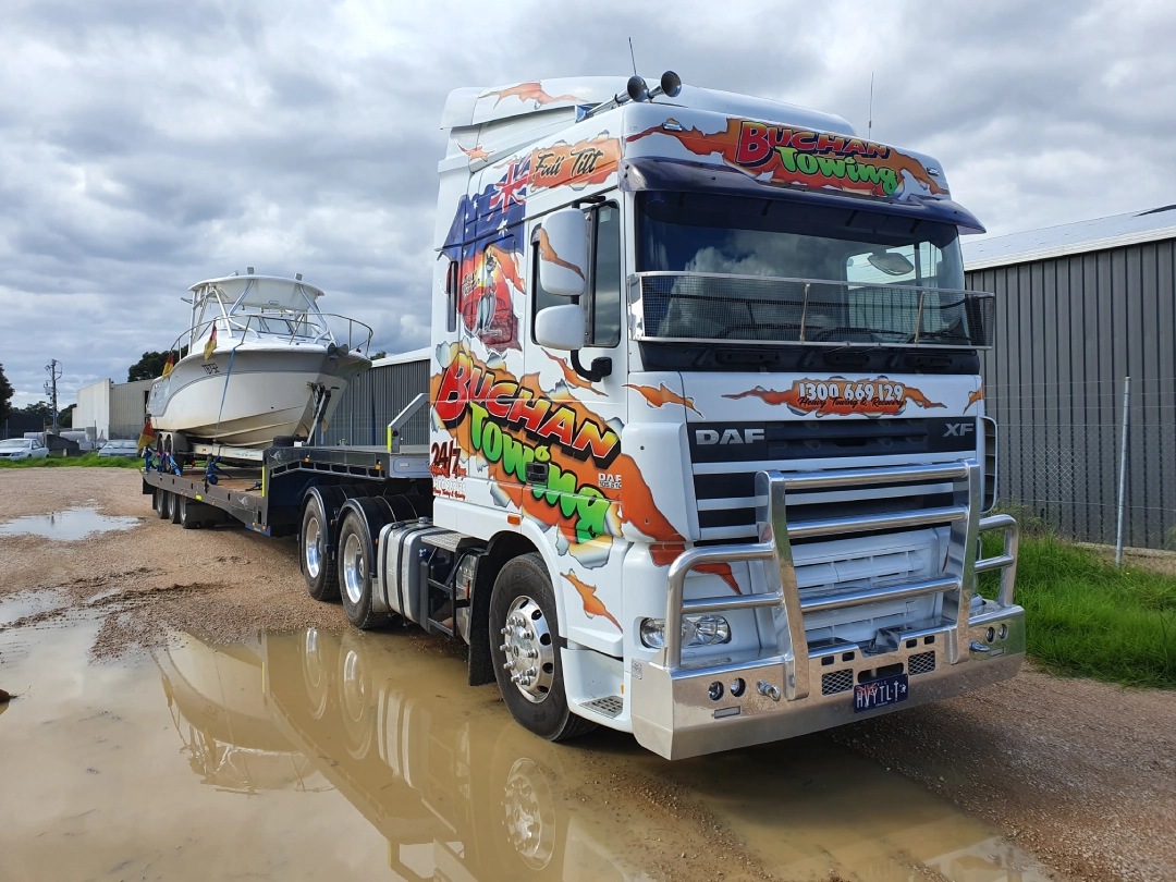 Vehicle loaded for breakdown towing by Buchan Towing